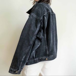 NWT oversized vintage denim jacket in charcoal